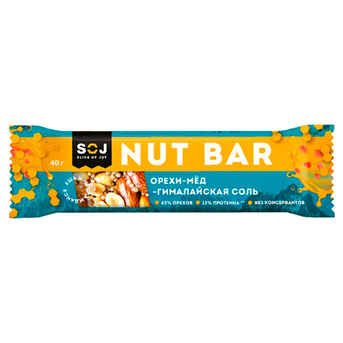 Ореховый батончик Nut Bar с медом и гималайской солью 40гр