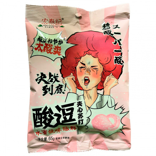 Конфеты Hong Tai Kee Foods Super Sour Peach 65гр