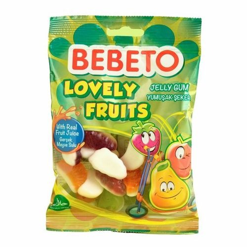 Мармелад Bebeto Lovely Fruits со вкусом клубники, апельсина, груши, малины и ванили 70гр