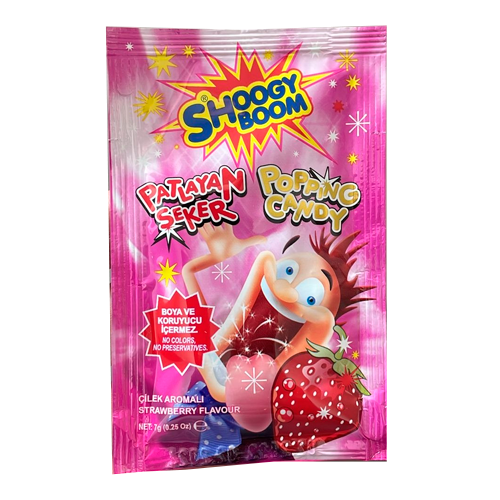 Карамель взрывная Shoogy Boom со вкусом Клубники 7гр