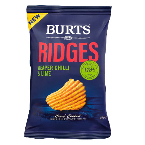 Чипсы картофельные Burts Ridges Reaper Chili Lime 150гр