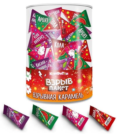 ВЗРЫВ ПАКЕТ взрывная карамель 4 вкуса в банке 100шт 2гр