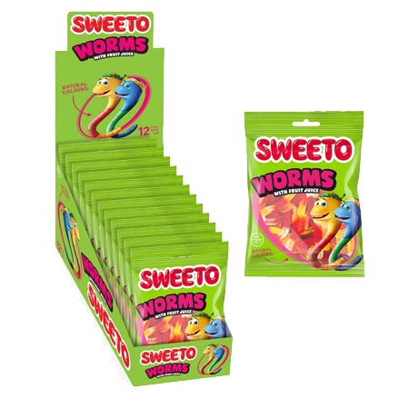 Жев.мармелад SWEETO WORMS 80гр. ЧЕРВЯКИ