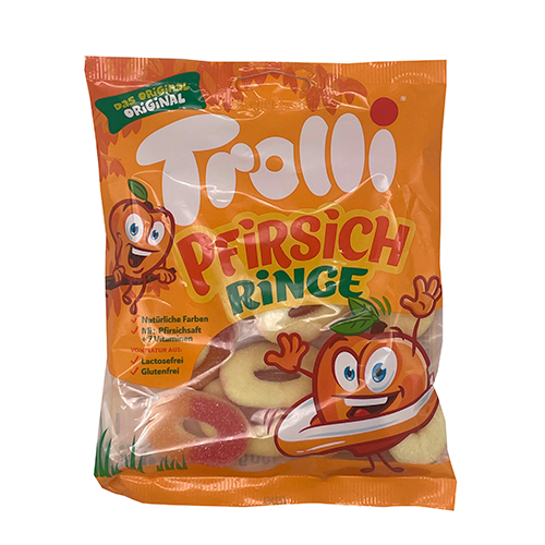 Мармелад Trolli Персиковые колечки 200гр