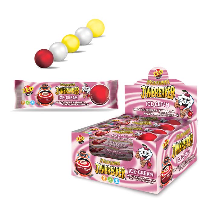 Зубодробилка Jawbreaker Ice Cream конфета+жев.резинка   41гр