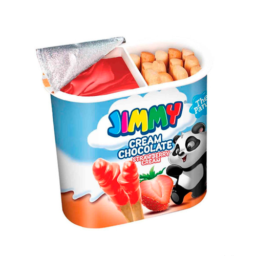 Бисквитные палочки с пастой Jimmy Cream (Клубника) 55гр.