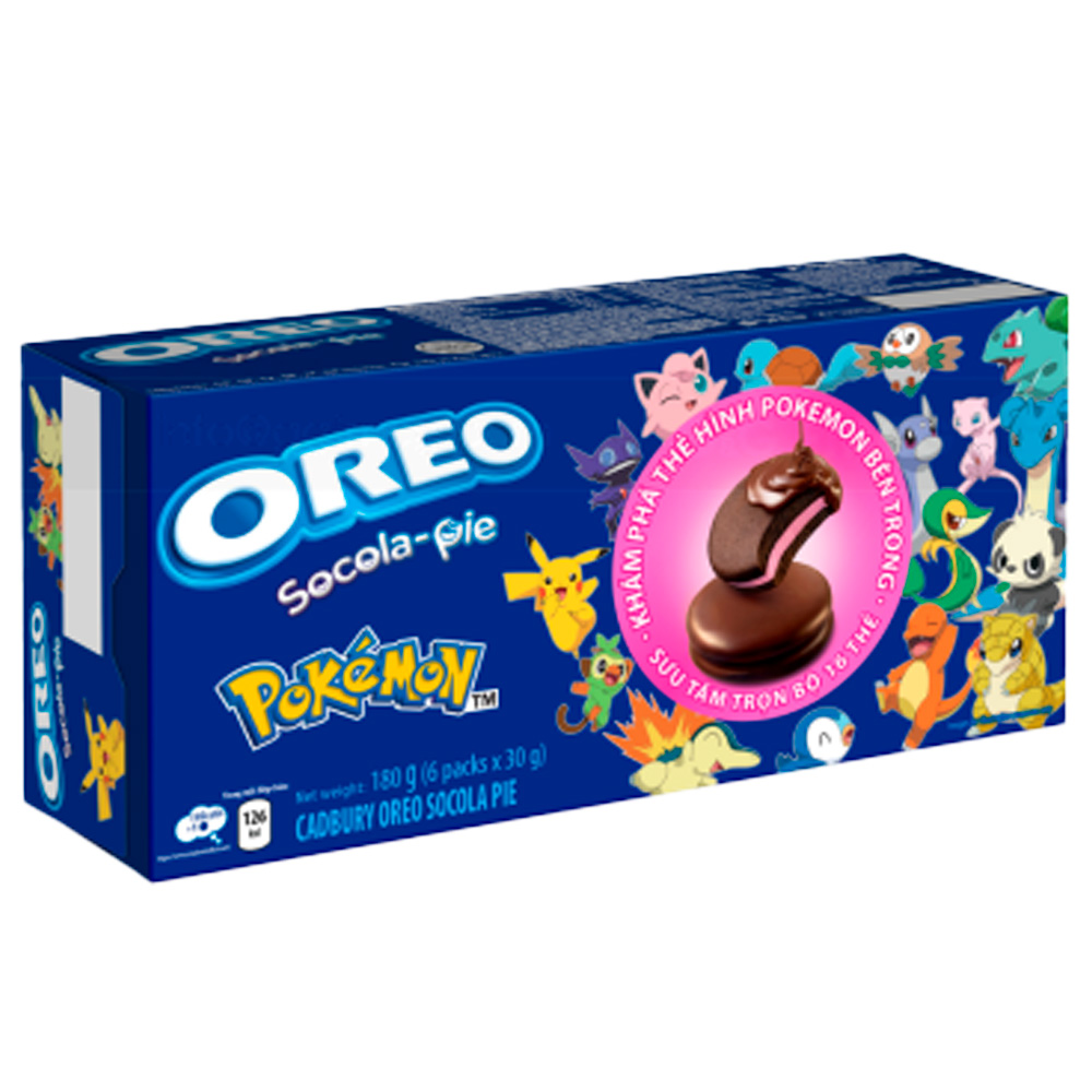 Печенье Cadbury Oreo Chocolate Pie Pokémon Version Strawberry   180гр