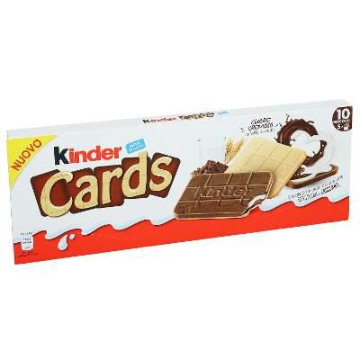 Вафли Kinder Cards с молочной начинкой    128гр