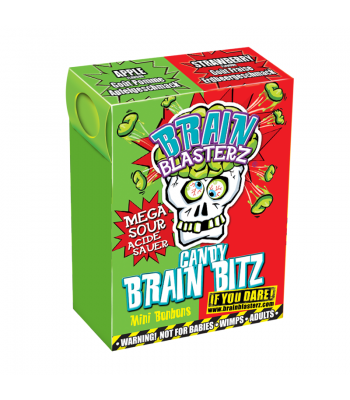 Кислое драже *Brain Blasterz* лимон, малина и клубника, яблоко 45 гр (16 шт/уп)