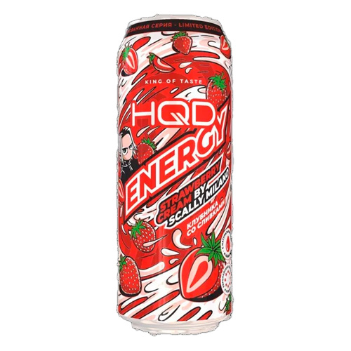 Энергетический напиток HQD Energy Strawberry Cream by Scall Milano м  450мл