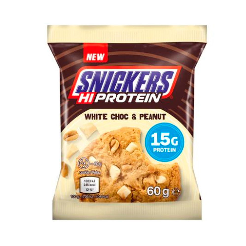 Печенье SNICKERS протеиновое White Choc&Peanut   60гр