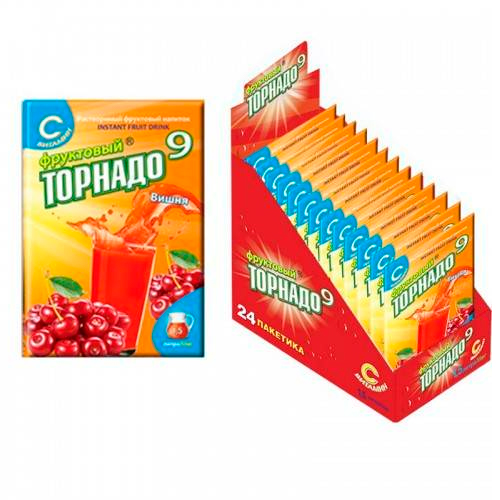 Растворимый напиток "Фруктовый Торнадо" со вкусом Вишни 9гр.