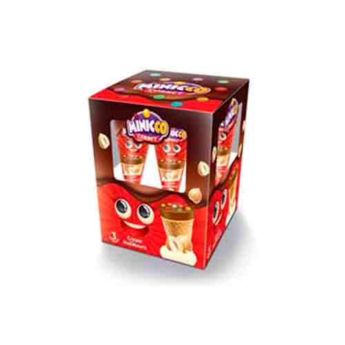 Шок. десерт в вафельном рожке Minico Cornet Hazelnut Multipack 100гр