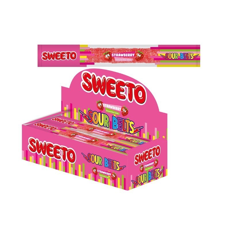 Мармелад SWEETO Sour belt Strawberry 8гр. Кислая лента Клубника