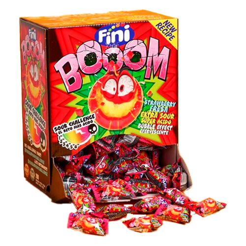 Карамель леденцовая FINI Boom кислая клубника    5гр