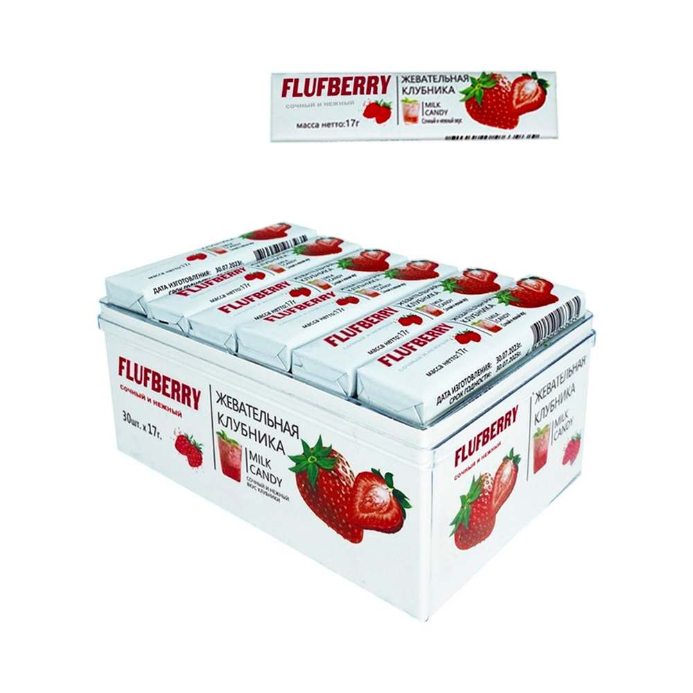 Жев.конфета Flufberry со вкусом клубники   17гр