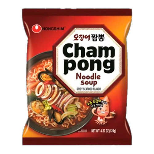 Лапша Nongshim Champong со вкусом кальмара (острая)   124гр