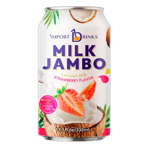Напиток MILK JAMBO Кокосовое молоко со вкусом Клубники   330мл