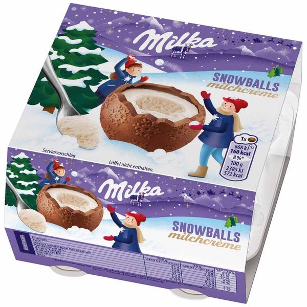Шоколадные яйца  Milka Snowballs Milk Cream   112гр