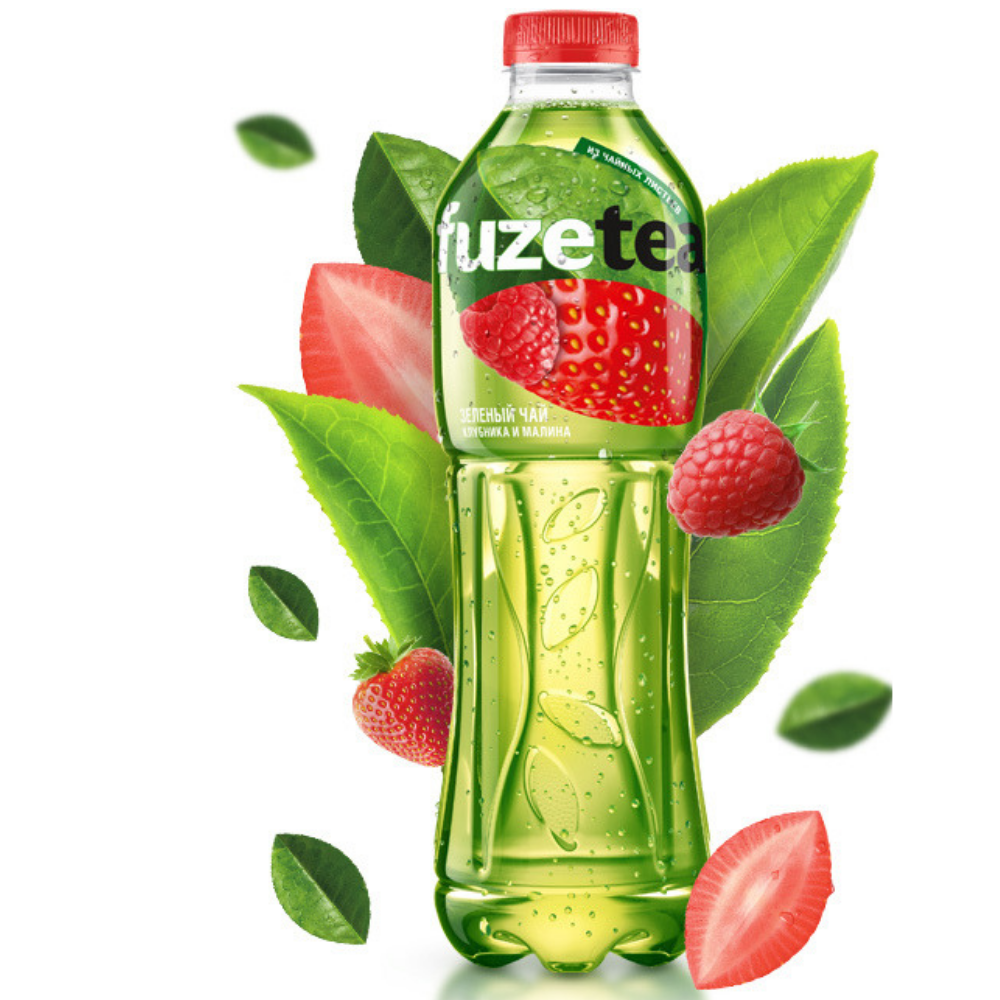 Напиток Чай зеленый  Фьюз (Fuzetea) Клубника Малина 0,5л