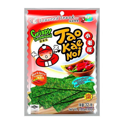 Снеки из морских водорослей Hot&Spicy TAO KAE NOI 32гр.