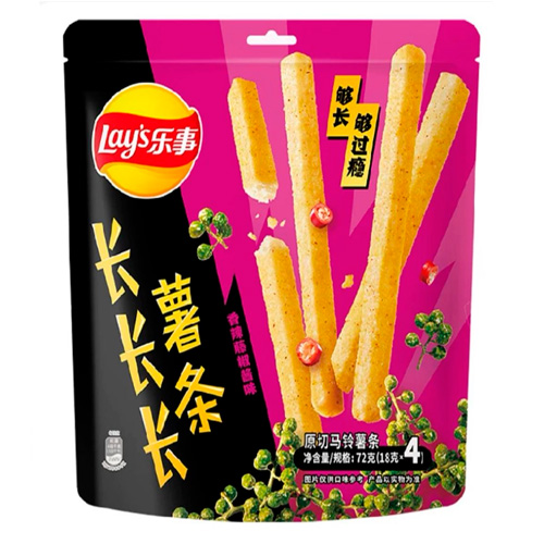 Чипсы Lay's Long french fries Spicy Vine Pepper Sauce   72гр