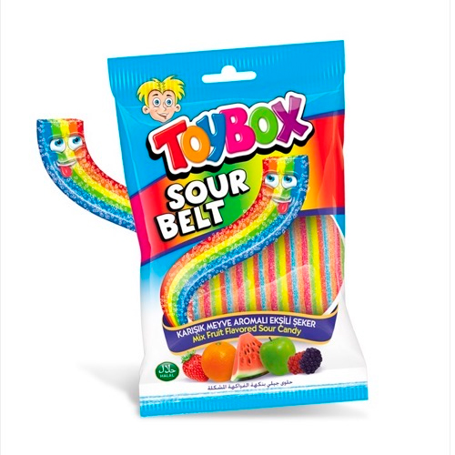 Жев.мармелад TOYBOX кислые ремешки Радуга 70гр