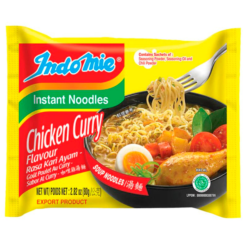 Лапша INDOMIE INSTANT SOUP NOODLES CHICKEN CURRY 72гр