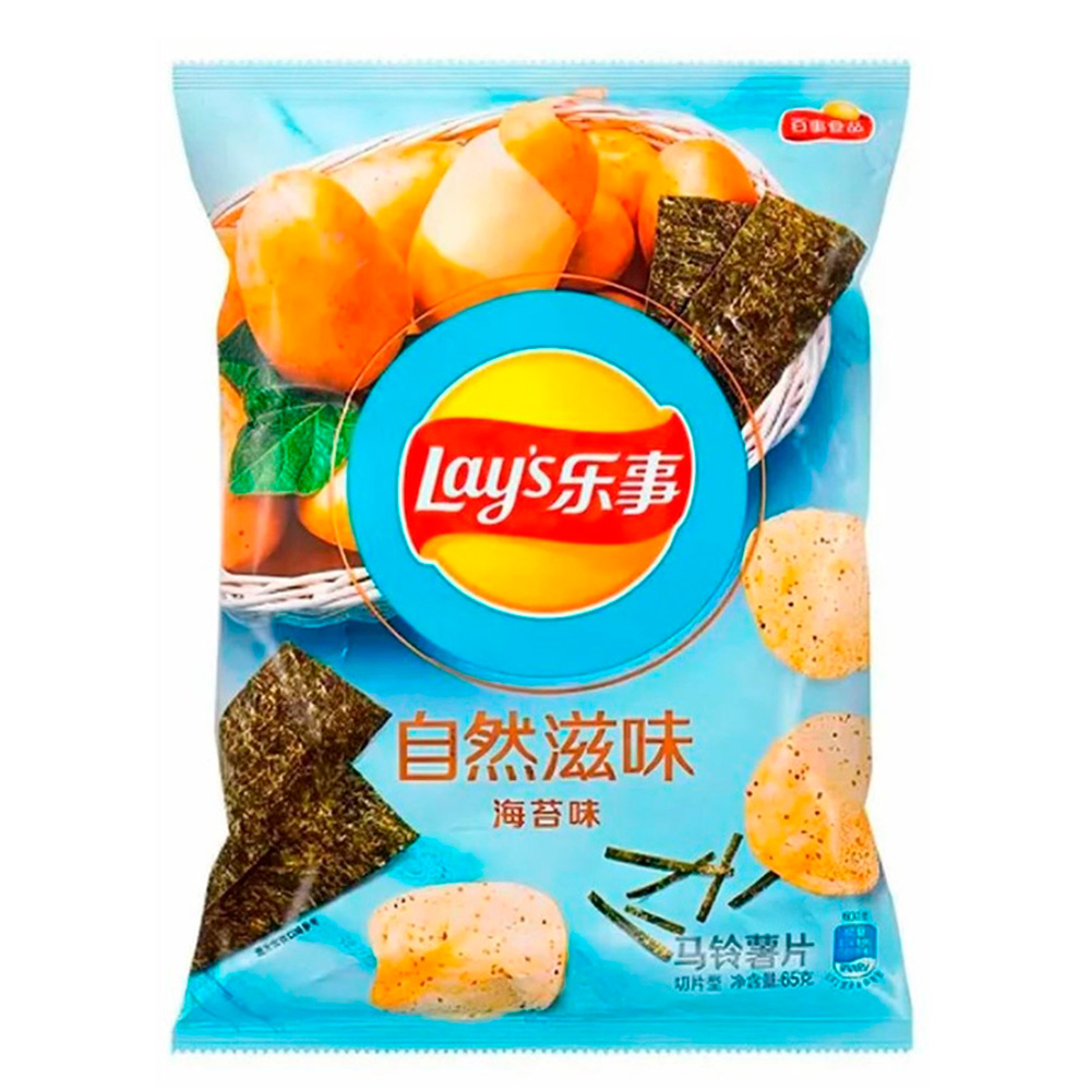 Чипсы Lay's Natural Taste seaweed flavor Китай  65гр