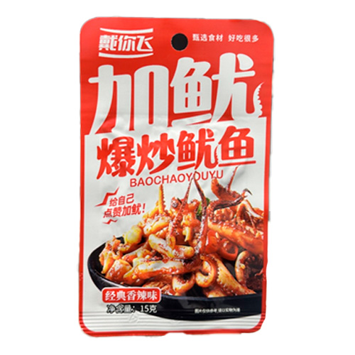 Снек Baochaoyouyu Жареные кальмары классический пряный вкус  15гр