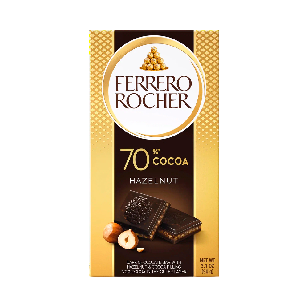 Шоколад Ferrero Rocher 70% Cocoa Hazelnut   90гр