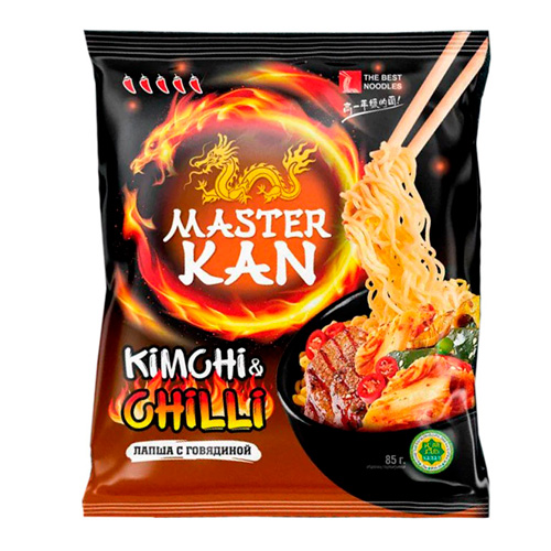 Лапша Master Kan Kimchi Chili с говядиной пакет 95гр