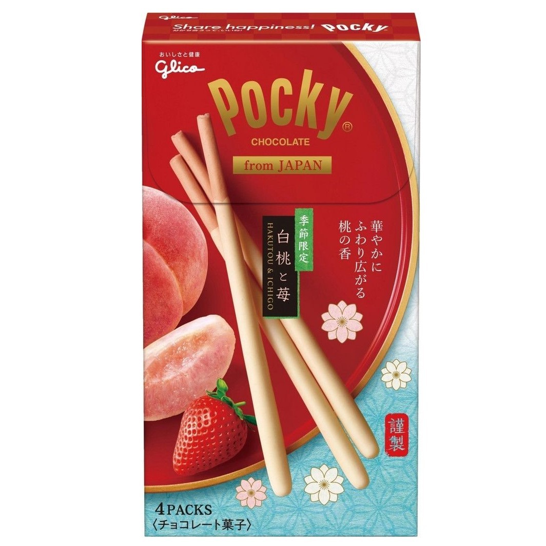 Бисквитные палочки Pocky Клубника и Персик   78,4гр