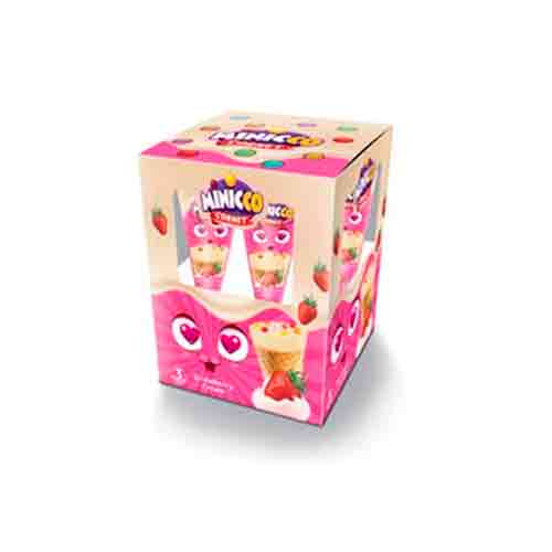 Шок. десерт в вафельном рожке Minico Cornet Strawberry Multipack 100гр