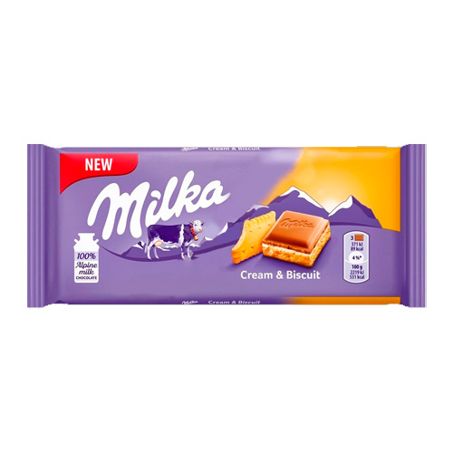 Шоколад Milka Cream&Biscuits   100гр