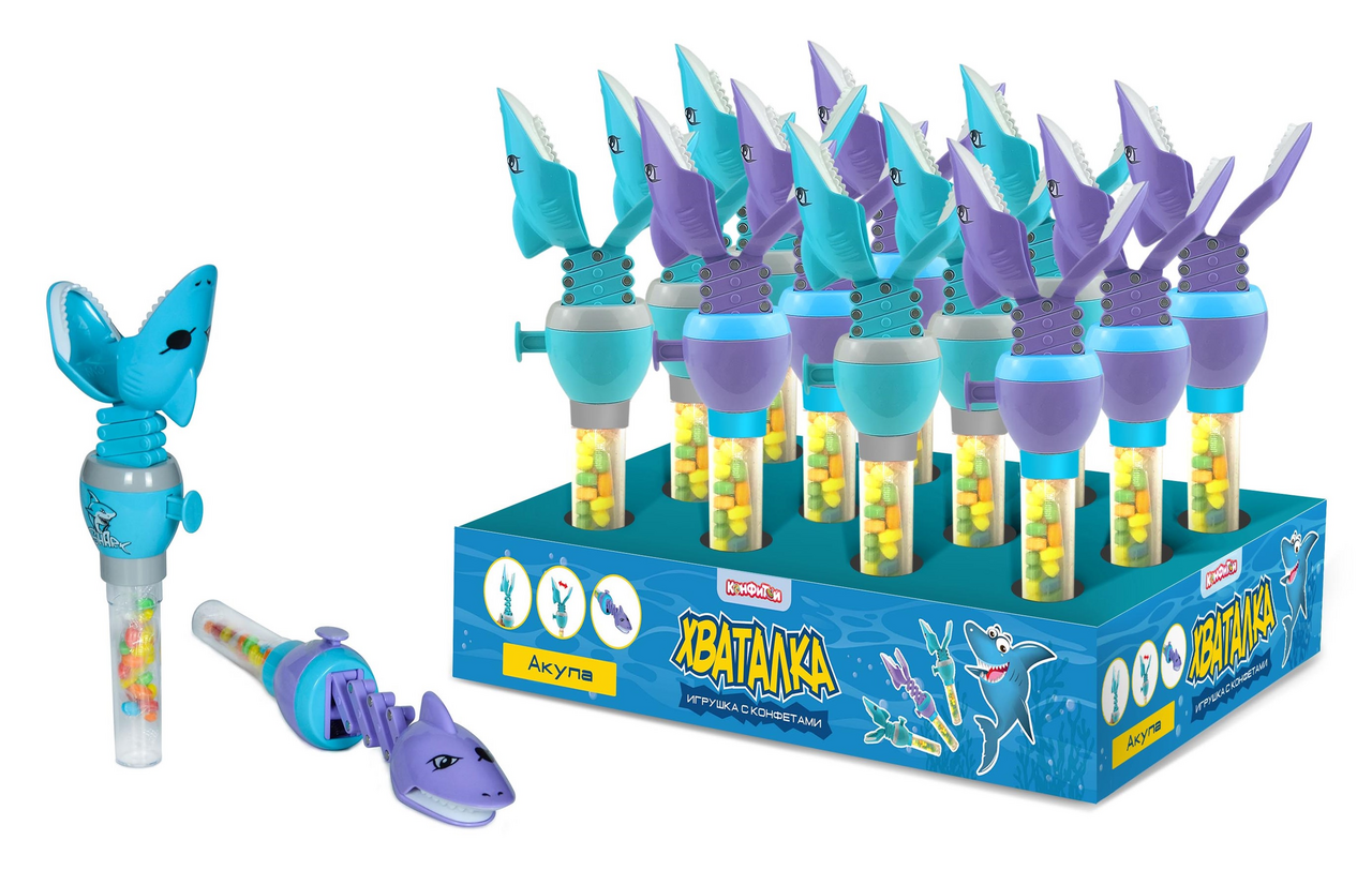 Драже Тутти-Фрутти с игрушкой хваталкой  Акула  10гр