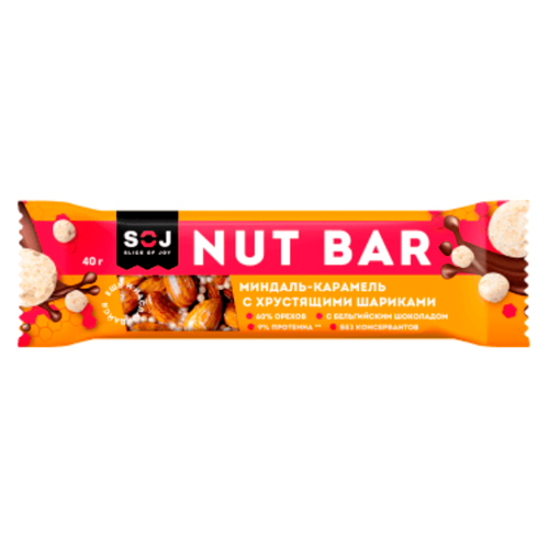 Nut Bar Миндаль-карамель с хрустящими шариками 40гр.