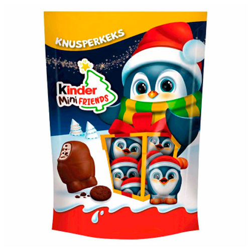 Шоколад Kinder Mini Friends Knusperke мини-пингвины  122гр