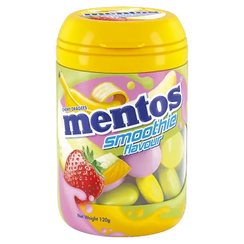 Жев.конфеты Mentos Smoothie(Клубника, банан, дыня) 90гр