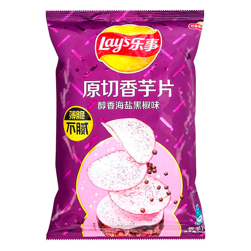 Чипсы Lay's Taro sea salt black pepper   60гр