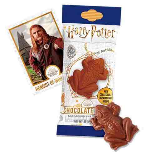 Шоколад фигурный Jelly Belly с воздушным рисом и карточкой Harry Potter Chocolate Frog   15гр