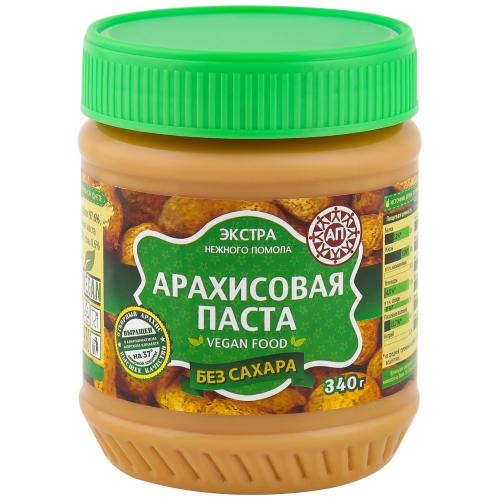 Арах.паста АЗБУКА ПРОДУКТОВ классическая без сахара 340г