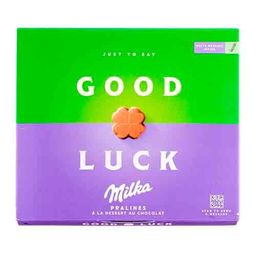 Набор шоколадных конфет Milka I love Good luck с молочно-шоколадным кремом 110гр