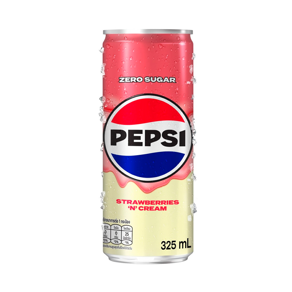 Напиток безалкогольный Pepsi Strawberry and cream No Sugar   325мл