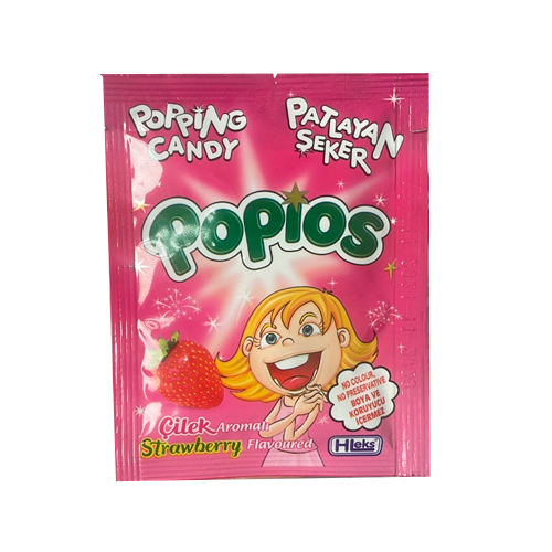 Карамель взрывная Popios со вкусом Клубники 4гр