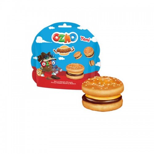 Печенье-сэндвич OZMO BURGER с молочно-шоколадным кремом и хрустящим рисом 40 гр. Турция