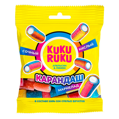 Жев.мармелад Kuku Ruku Orange Lemon Pencil  70гр