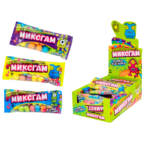Жевательная конфета Миксгам Злюка-Кислюка 20гр