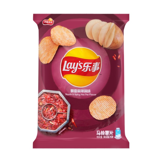 Чипсы Lay's potato chips Numb & spicy hotpot flavor   70гр