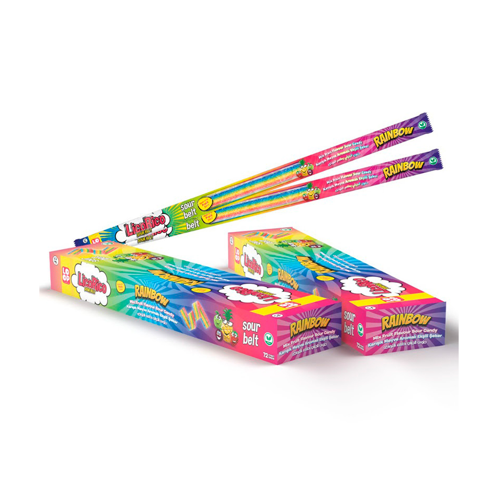 Мармеладные ленты LicoRico Rainbow вкус тутти-фрутти   15гр